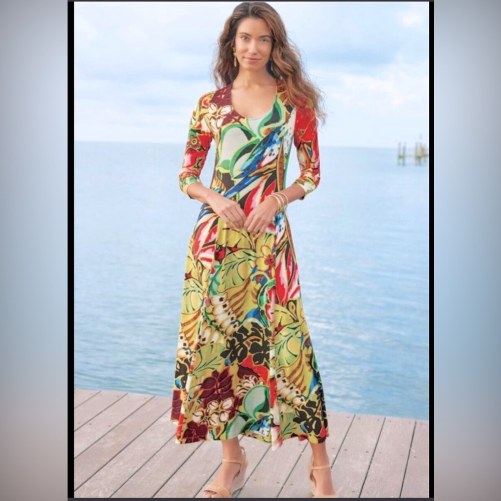 Soft Surroundings Floral Magnolia Maxi Dress